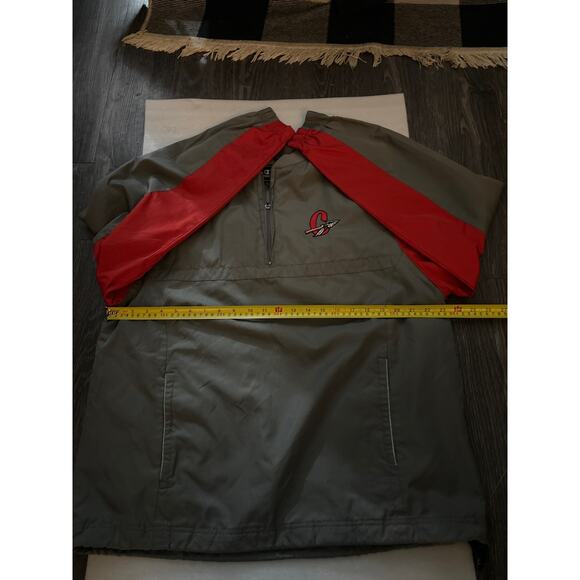 Champion Grey/Red Windbreaker Jacket L Gray/Red Activewear Athleisure Casual - Picture 6 of 12